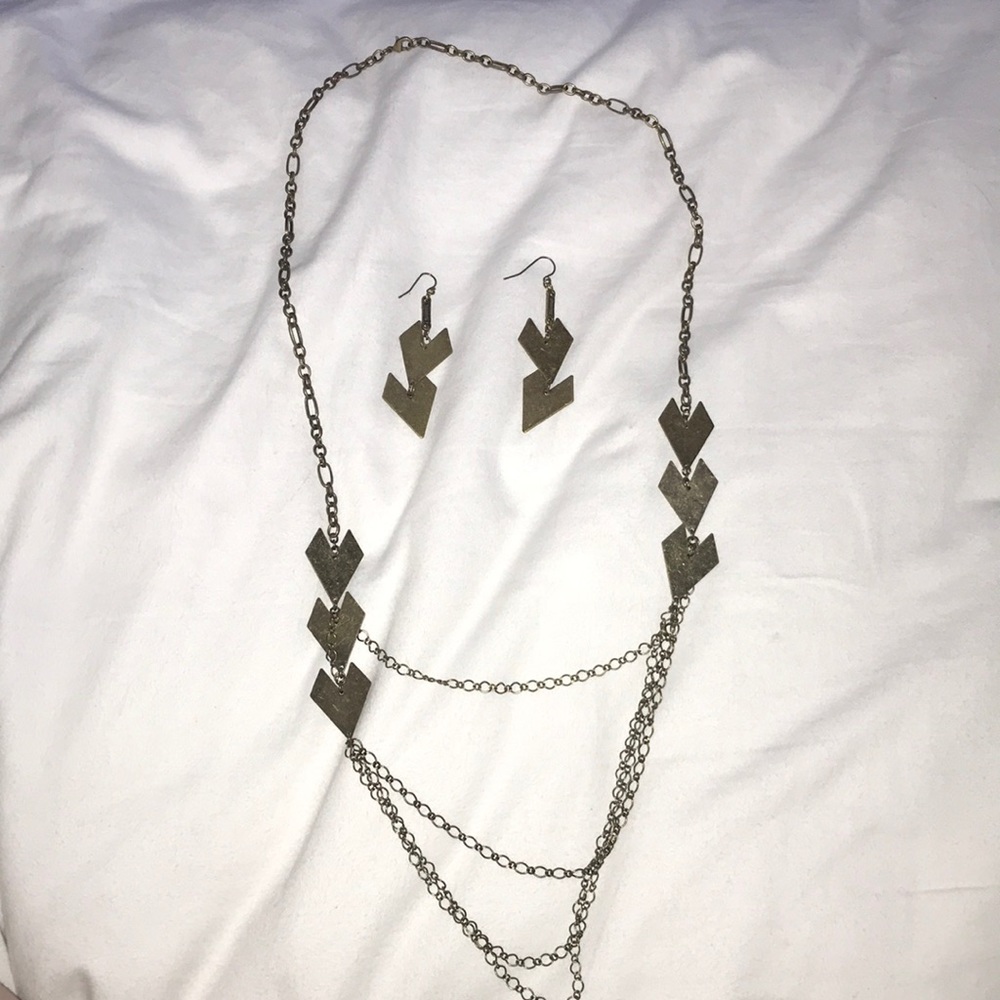rustic arrow necklace/earring set